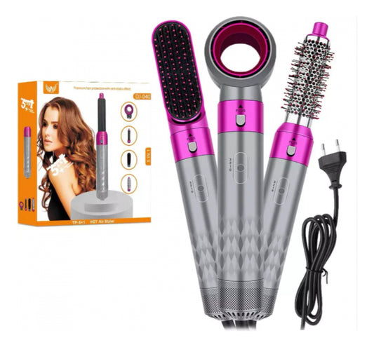 Escova Modeladora E Alisadora De Ar Quente 5 Em 1 Profission