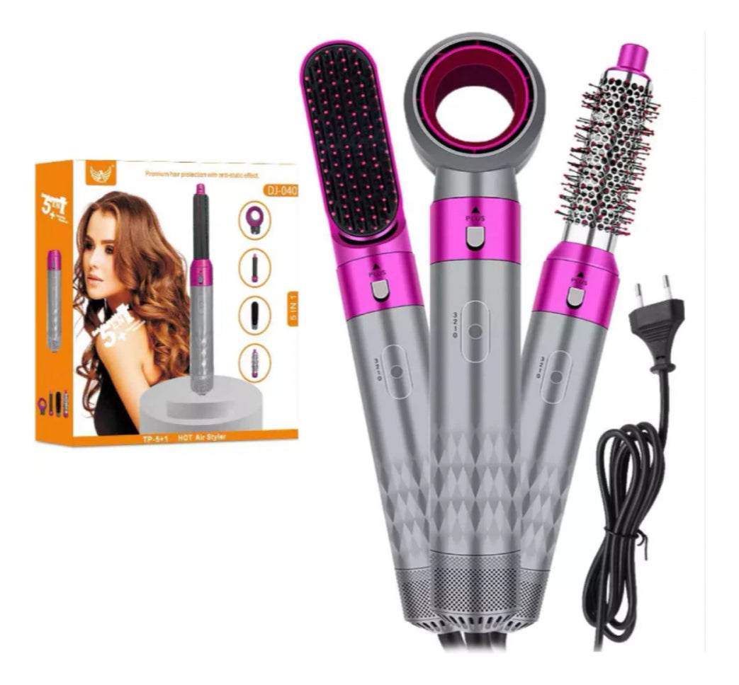 Escova Modeladora E Alisadora De Ar Quente 5 Em 1 Profission