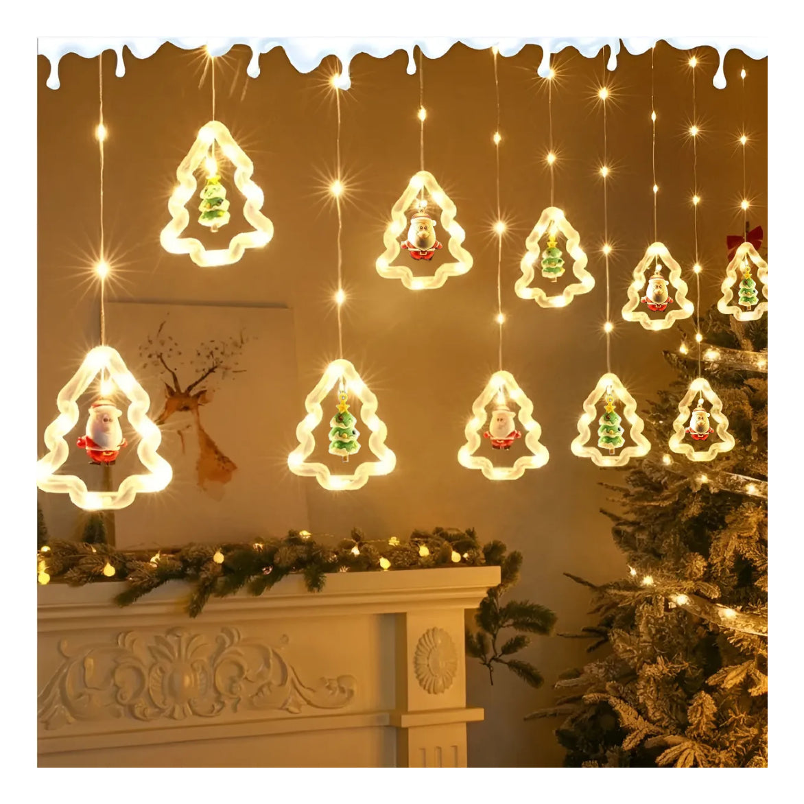 Pisca Pisca Cortina De Luz Led Natalina Arvore De Natal E Pa