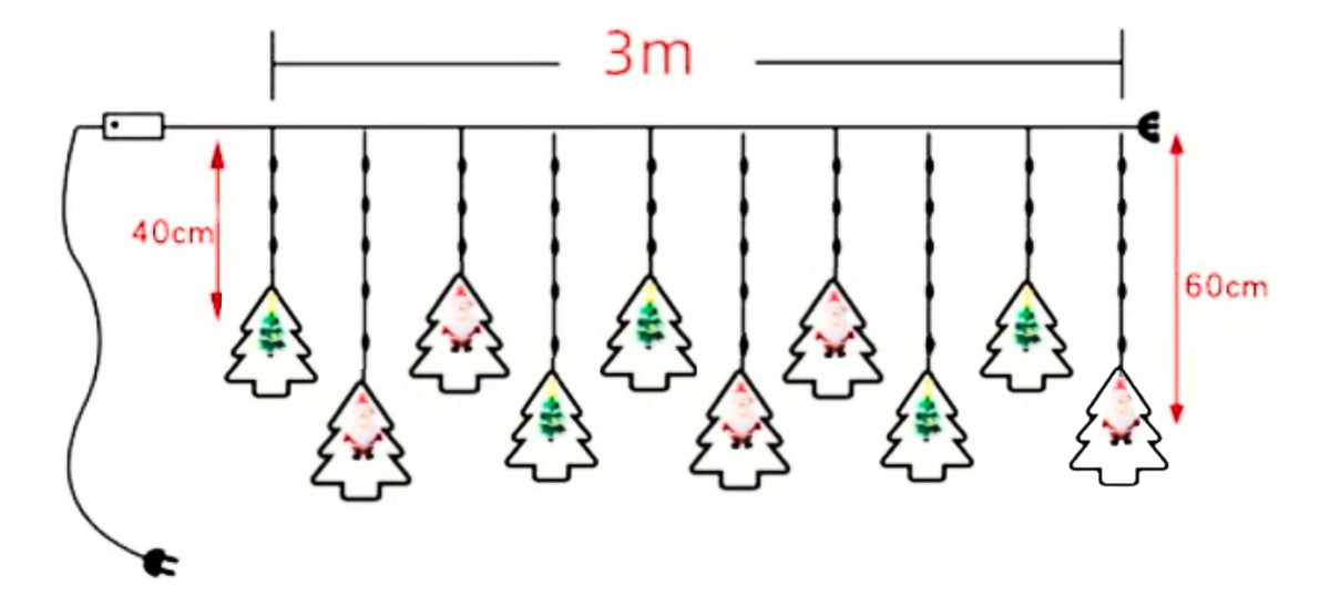 Pisca Pisca Cortina De Luz Led Natalina Arvore De Natal E Pa