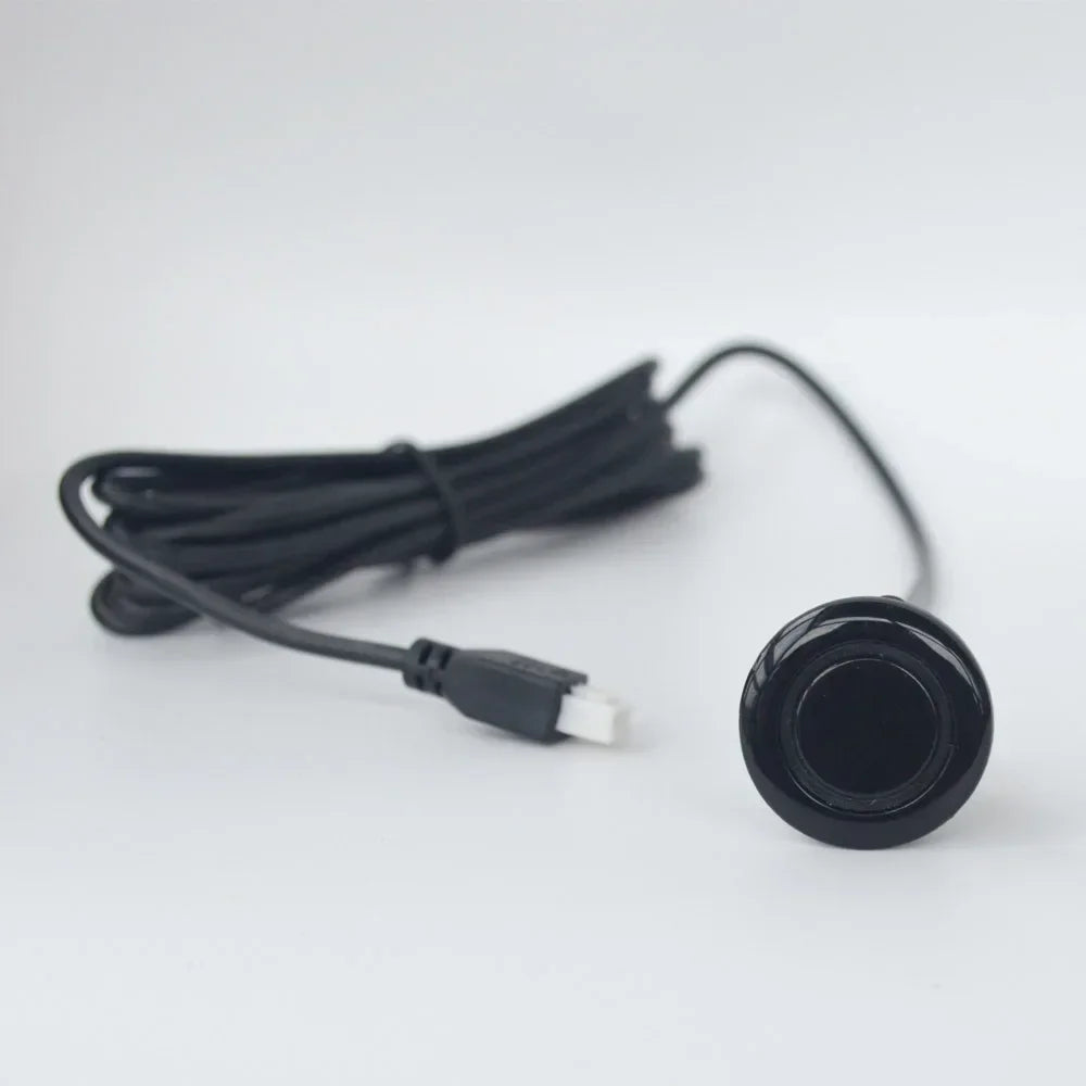 Sistema de radar de estacionamento ultrassônico com 4 sensores de 22 mm para ré. Disponível nas cores vermelho, preto, branco, prata, cinza, dourado e muito mais!