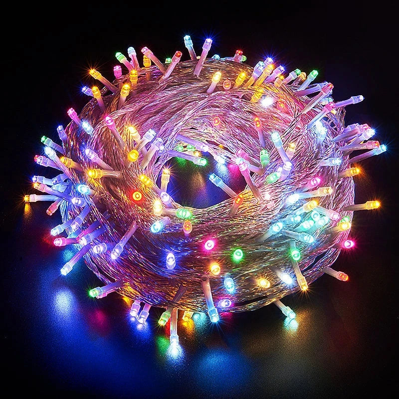 Cordão de luzes LED de 10 metros com 100 LEDs, AC 220V/110V, à prova d'água, para decoração de festas, Natal e casamentos.