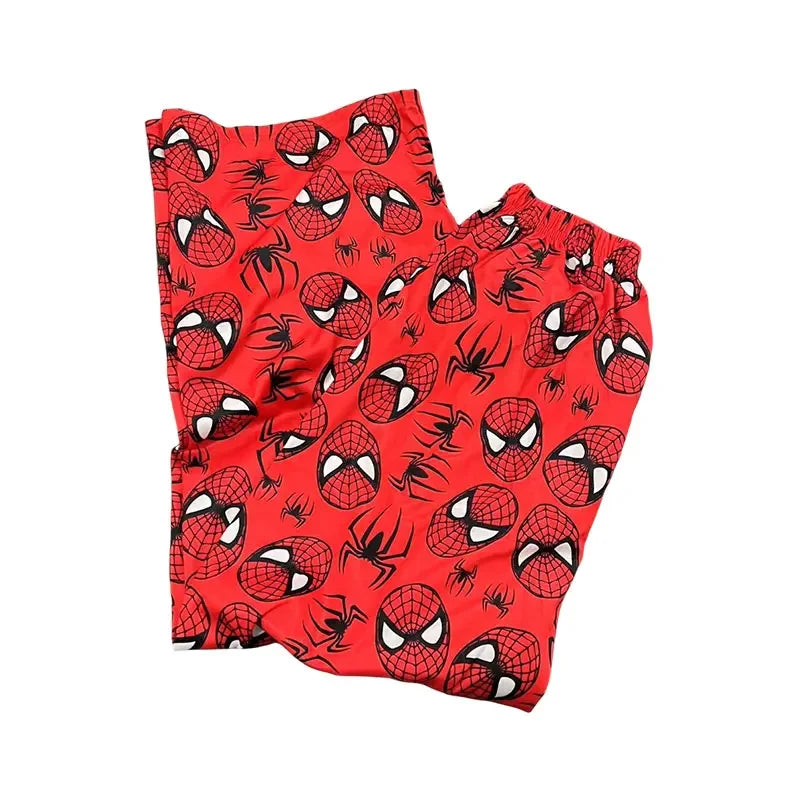 Calça de pijama Hello Kitty Homem-Aranha estilo anime, modelo Y2K, folgada, ideal para a família, para casais e meninas.