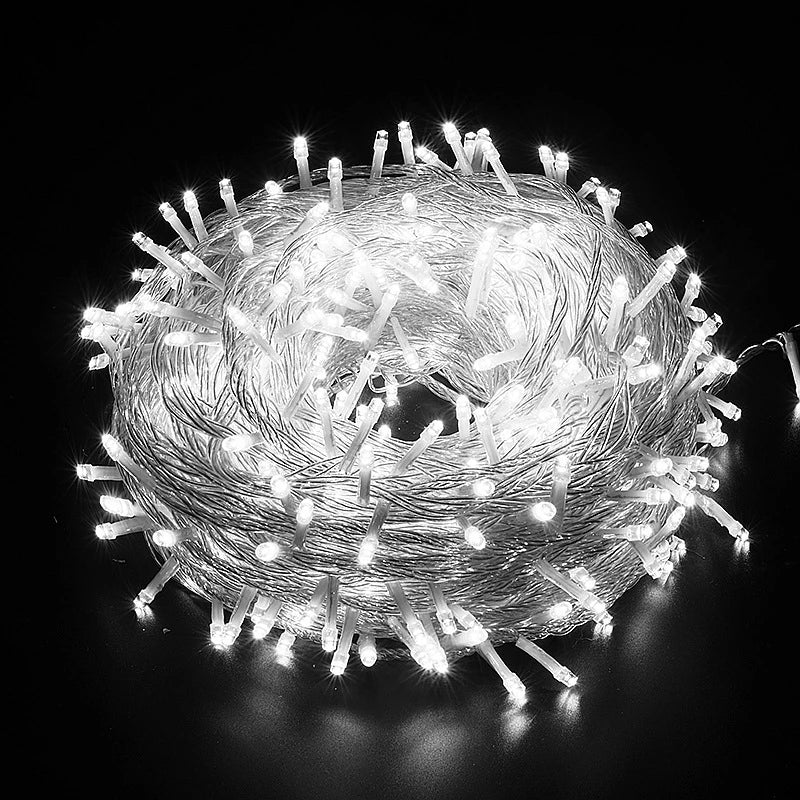 Cordão de luzes LED de 10 metros com 100 LEDs, AC 220V/110V, à prova d'água, para decoração de festas, Natal e casamentos.