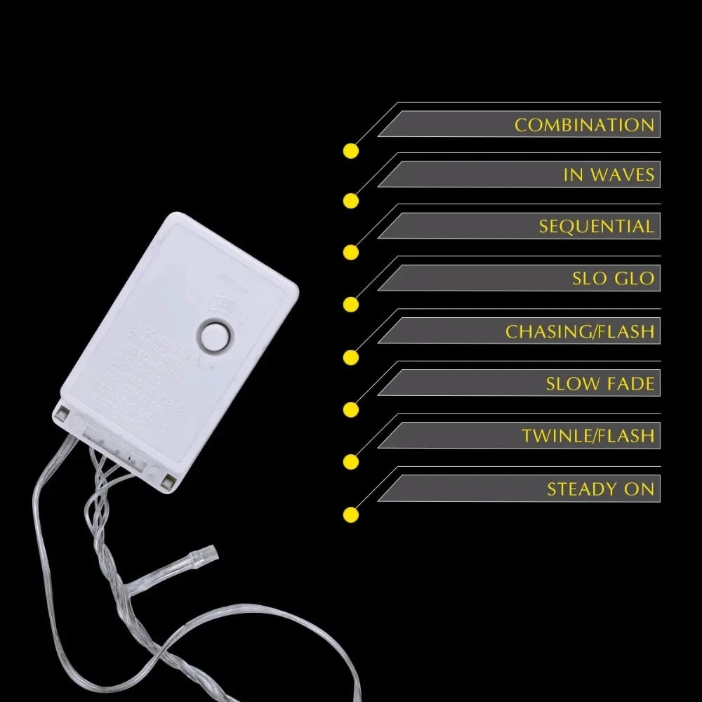 Cordão de luzes LED de 10 metros com 100 LEDs, AC 220V/110V, à prova d'água, para decoração de festas, Natal e casamentos.